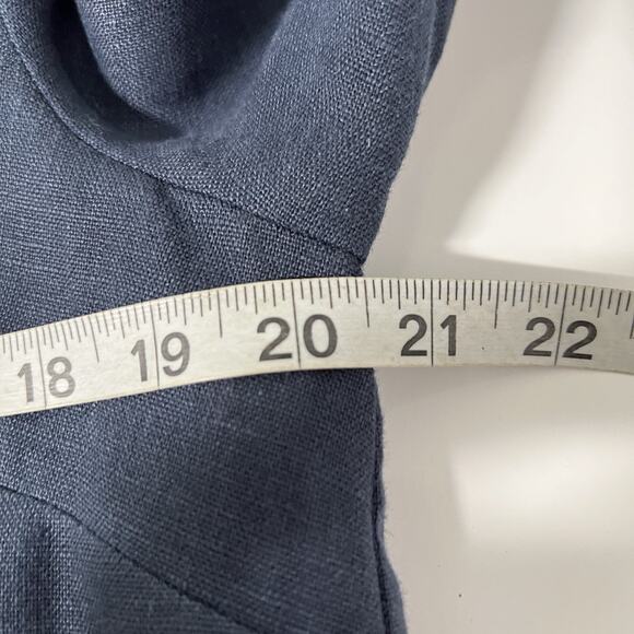 TUCKERNUCK Navy Collier Dress Small 100% Linen Quiet Luxury Classic Old Money - Picture 11 of 13